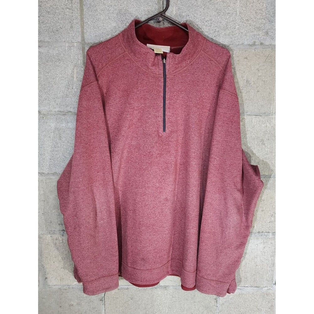 Tommy Bahama Long Sleeve 1/4 Zip Mock Neck Men's Sweatshirt Red Size XXXL